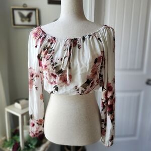 Revamped Pink and Cream Floral Blouse